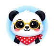 Cute cartoon otter face with playful accessory, flat illustration style, smiling expression
